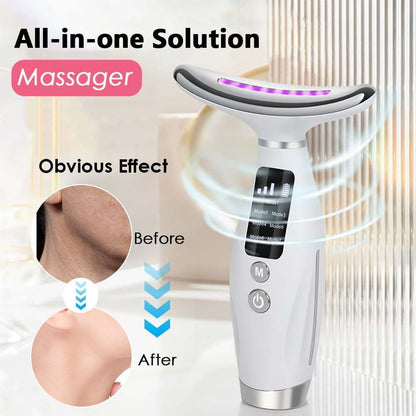 7-Colour LED Light Therapy Facial Massager - Anti-Aging, Skin Tightening & Slimming Wand for Face, Neck & Eyes