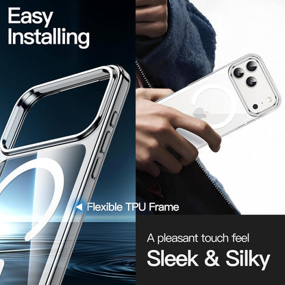 Magnetic Case for iPhone 17 Pro 6.3" - MagSafe Compatible, Shockproof Clear Bumper Cover, Anti-Scratch Back Protection