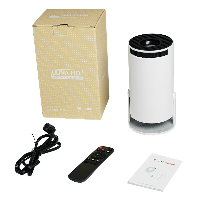 Mini Projector 2024 | Upgraded 1080P Native 4K Support | Portable Projector with Dual Control | WiFi 6, BT5.2, 180° Keystone