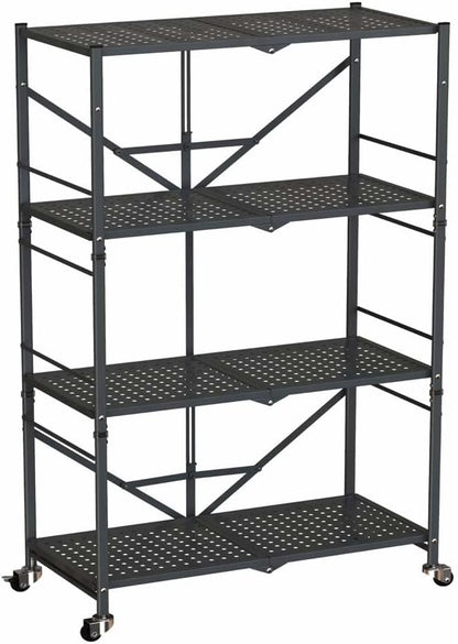 Adjustable 4-Layer Kitchen and Bedroom Storage Rack – Mobile and Versatile Floor Standing Solution