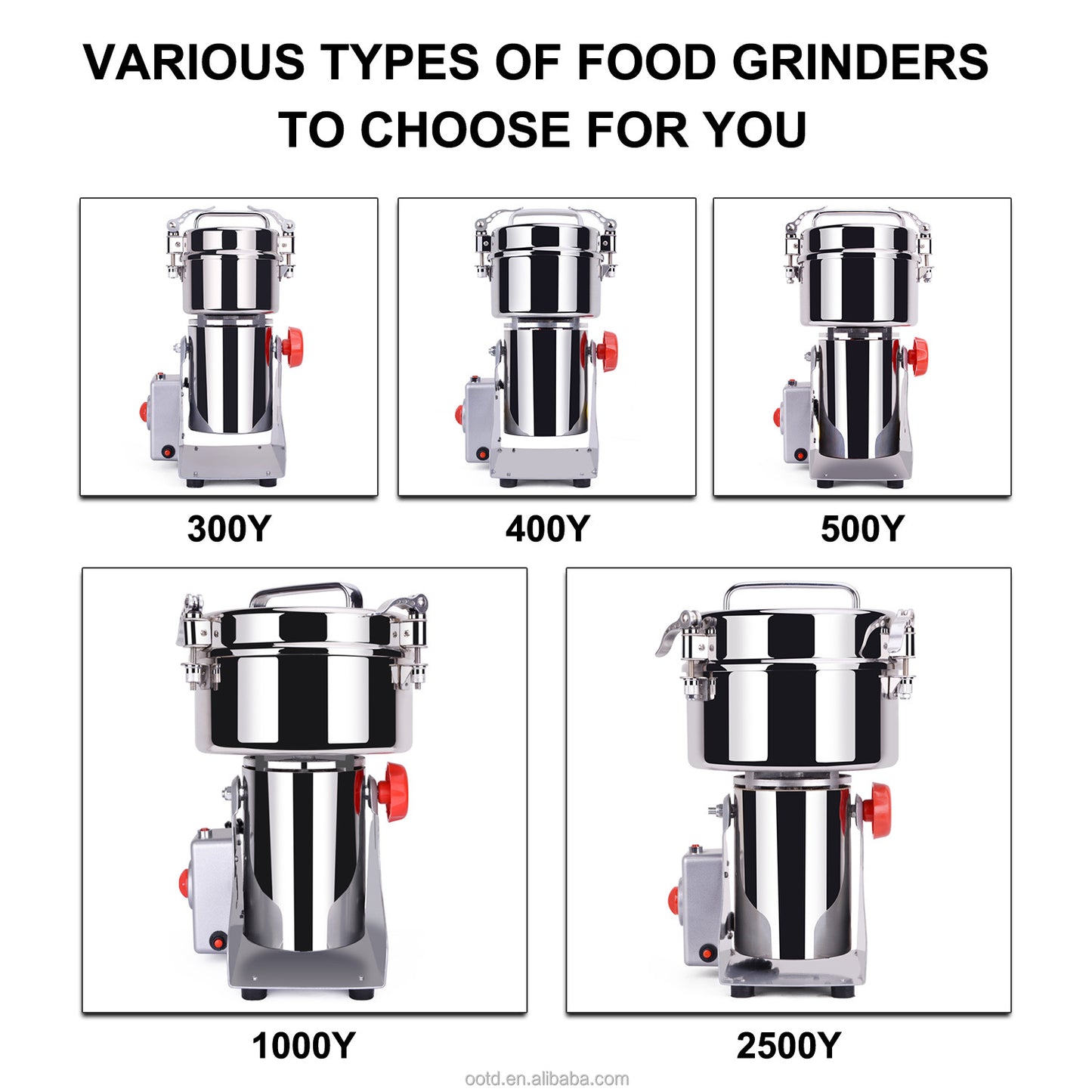 800g Food Grinder - Herb, Pepper, Flour & Rice Mill Machine for Home, Compact & Efficient Multi-Purpose Grinder