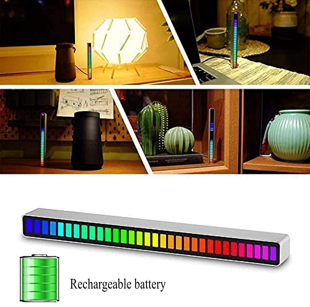 32-Bit RGB Music Rhythm Light - Sound-Activated LED with Tripod Stand, Voice Control, 3D Effects for Parties & Home Decor