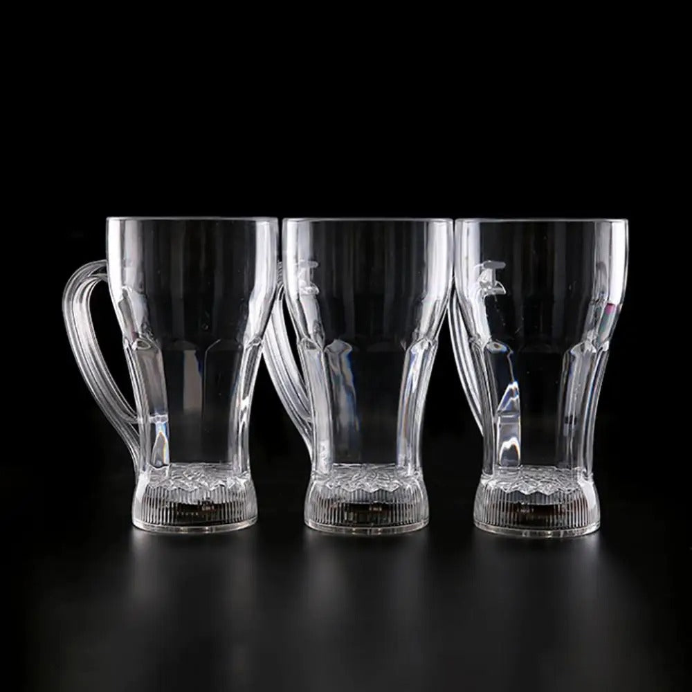 Acrylic LED Flashing Color Changing Glass | Water Activated Light-Up Beer Mug, Whiskey Cup for Parties
