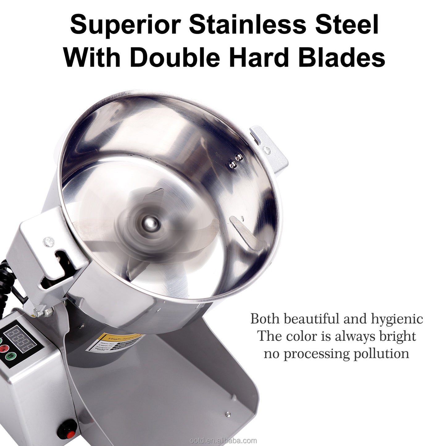 800g Food Grinder - Herb, Pepper, Flour & Rice Mill Machine for Home, Compact & Efficient Multi-Purpose Grinder