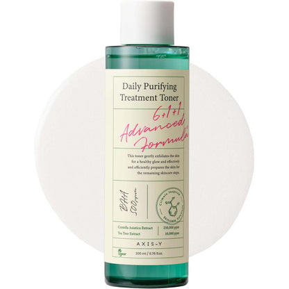 Axis-Y Daily Purifying Treatment Toner. Gently exfoliating PHA toner for smooth, clear & hydrated skin. 200ml.