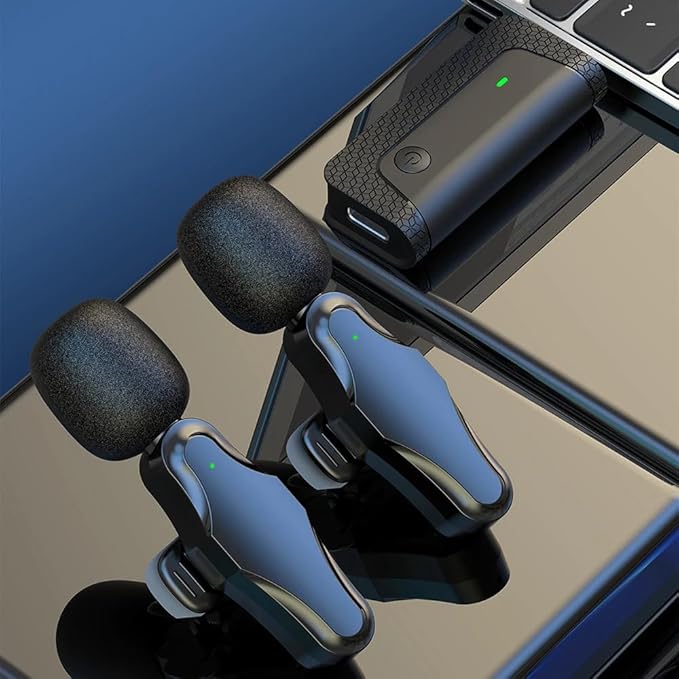 K35 Pro Wireless Lavalier Microphone (2023-24) – Dual-Mic System with Noise Reduction & 3.5mm AUX Compatibility