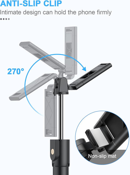 3-in-1 Bluetooth Selfie Stick Tripod Monopod with Remote Control, Telescopic Selfie Stick with Aluminum Alloy Material, Portable & Lightweight, Compatible with iPhone & Android Smartphones - Ideal for Travel, Parties, Weddings, and Group Photos