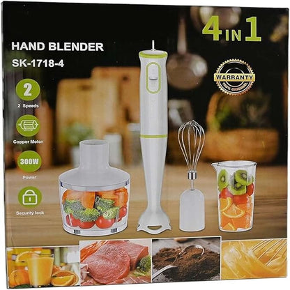 Multi-Function 4-in-1 Portable Electric Juicer and Blender – Handheld Food Chopper for Home Use with Dual Speed and Whisk for Shakes, Smoothies, Baby Food, Soups, and More