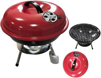 Large Charcoal Barbecue with Wheels and Stainless Steel Grill | Perfect for Family BBQ Parties Outdoors