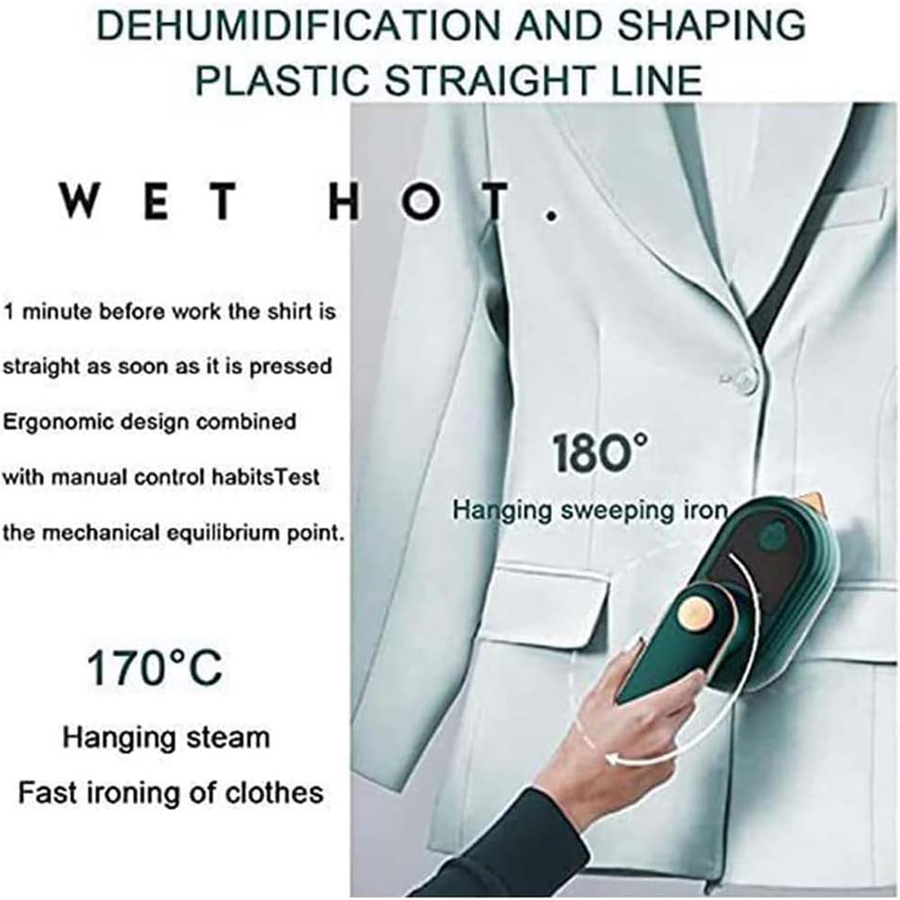 Handheld Steam Iron - 2-in-1 Garment Steamer & Dry Iron, Fast Heating, Rotatable Handle for Home & Travel