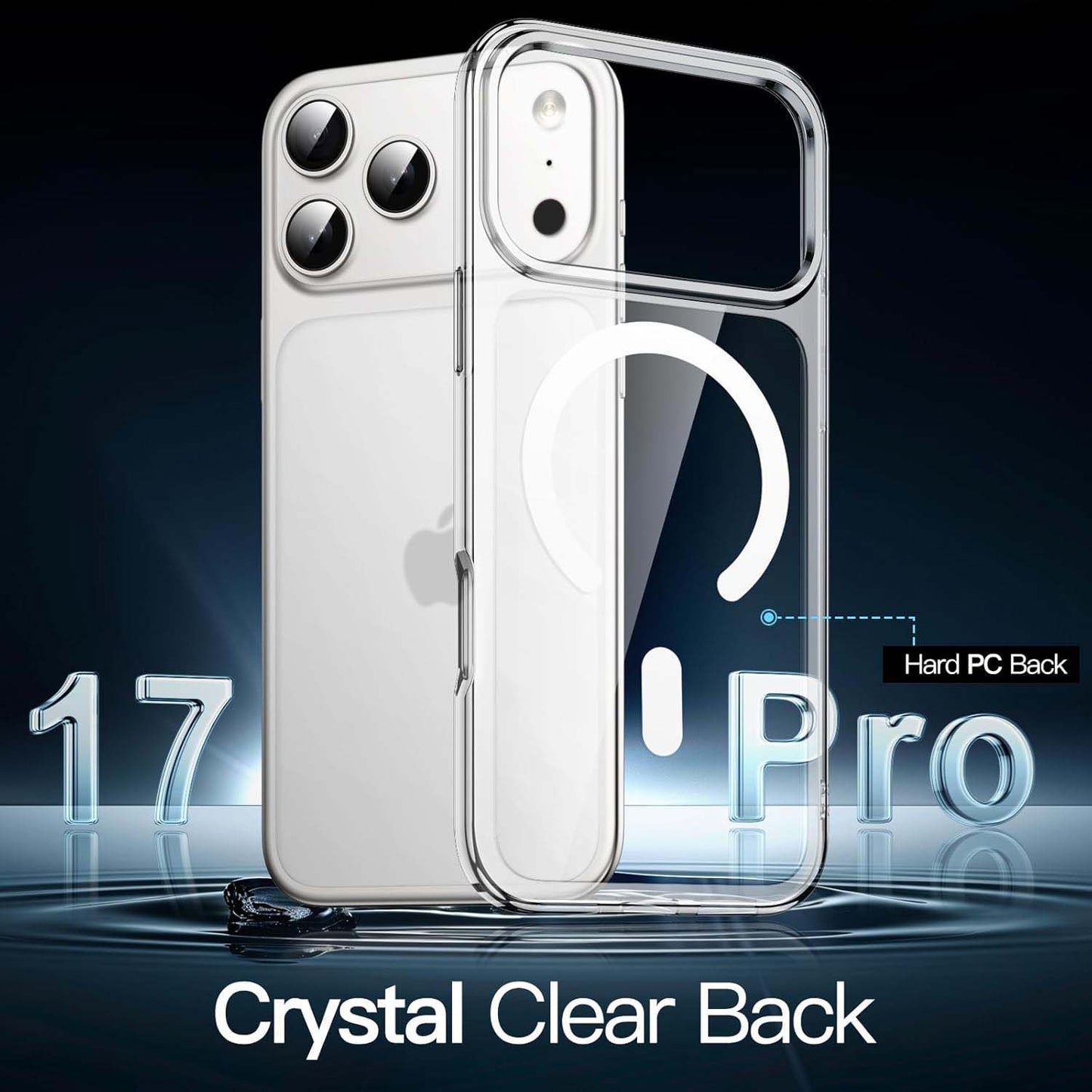 Magnetic Case for iPhone 17 Pro 6.3" - MagSafe Compatible, Shockproof Clear Bumper Cover, Anti-Scratch Back Protection