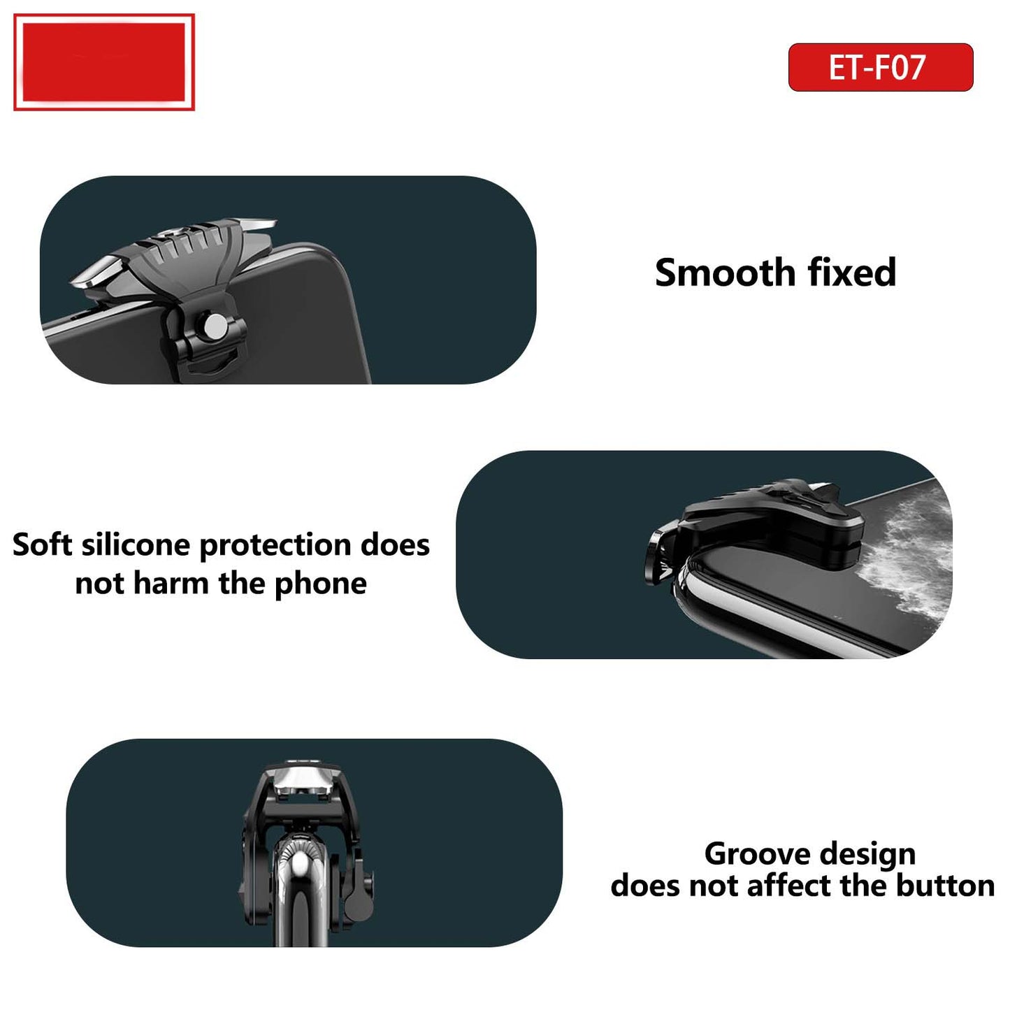 ET-F07 PUBG Mobile Game Triggers - Dual Shooting Buttons for Call of Duty & Mobile Games, Universal Clip-On for iOS/Android