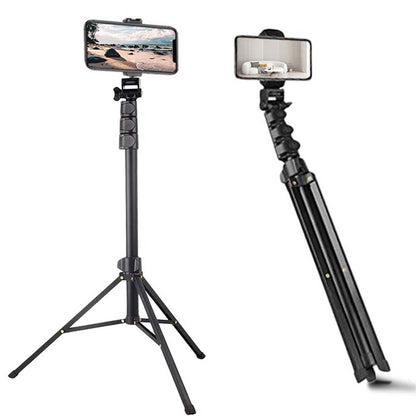 MT-39 2-in-1 Portable Tripod & Selfie Stick, Aluminum Foldable Stand with Adjustable Height, Lightweight Travel-Friendly for Smartphones & Cameras