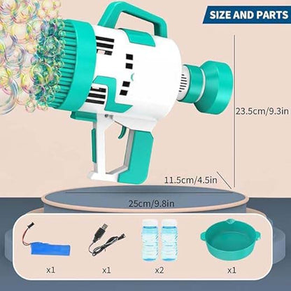 108 Holes Bubble Machine Gun | Ultimate Bubble Blitz for Summer Fun | High-Output Bubble Maker for Kids and Adults