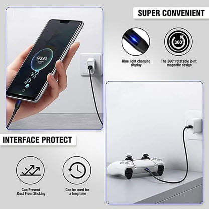 3-in-1 Magnetic Charging Cable | 3A Fast Charge | Compatible with Micro USB, Type C, and All iProduct Devices