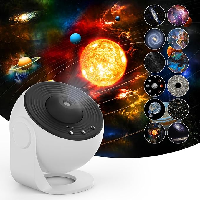 Galaxy Projector Star Projector – 360° Rotation Night Sky Projector with 13 Replaceable Galaxy Discs, Ideal for Kids & Adults, Home, Bedroom, and Living Room Decor