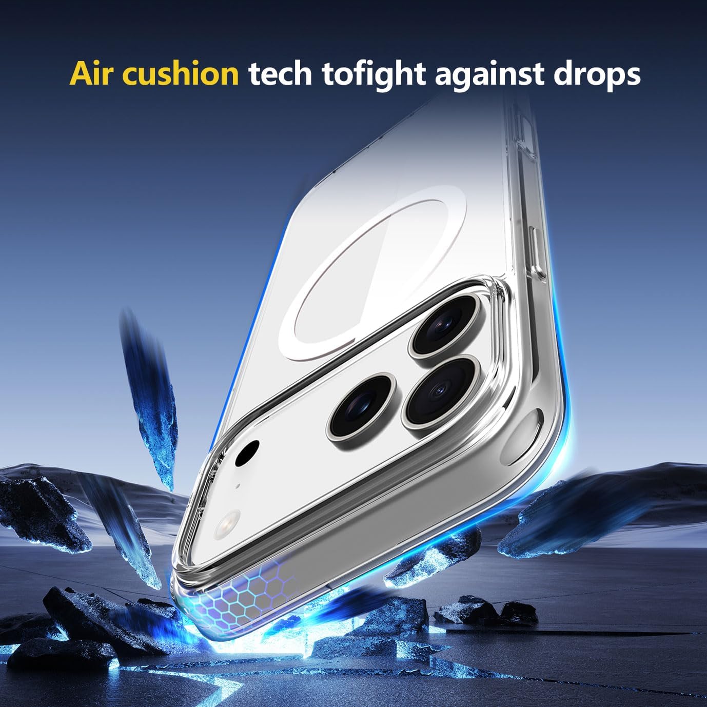 Magnetic Clear Case for iPhone 17 Pro Max - MagSafe Compatible, Anti-Yellowing Slim Silicone TPU Bumper, Shockproof Protection