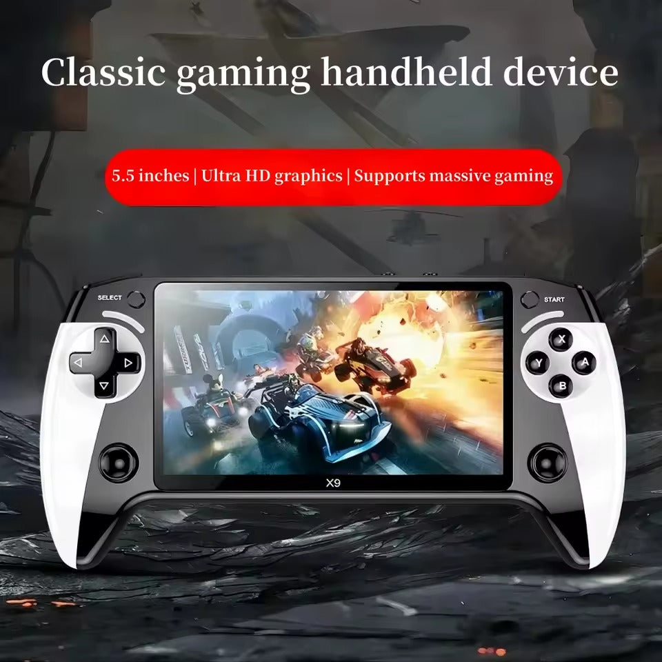 X9 HD Handheld Game Console - 5.5" IPS Screen, P1 HD Output, Dual Joystick for GB/GBA/GBC Games, Portable Retro Gaming