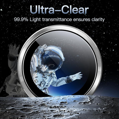 iPhone 16/17 Pro Max Camera Lens Protector - 3-Pack 9H Tempered Glass with  Alloy Ring, Anti-Scratch HD Cover (Silver Titanium)