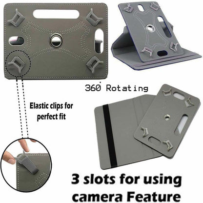 360° Rotating Case for Universal 8/9-inch. - Premium Leather Cover w/Auto Sleep/Wake & Multi-Angle Stand (Multi Colour)