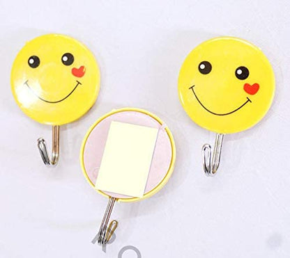 Wall Hanging Hook Set | 9-Piece Emoji Face Hooks with Strong Poster Adhesive