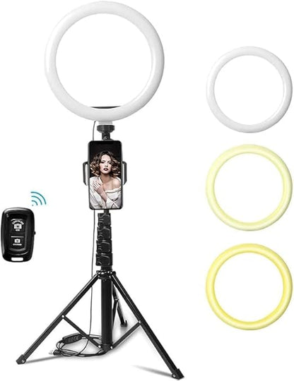Beauty Live Light – Dimmable Selfie Ring Light with Extendable Tripod Stand for Live Streaming, Makeup, and YouTube Videos