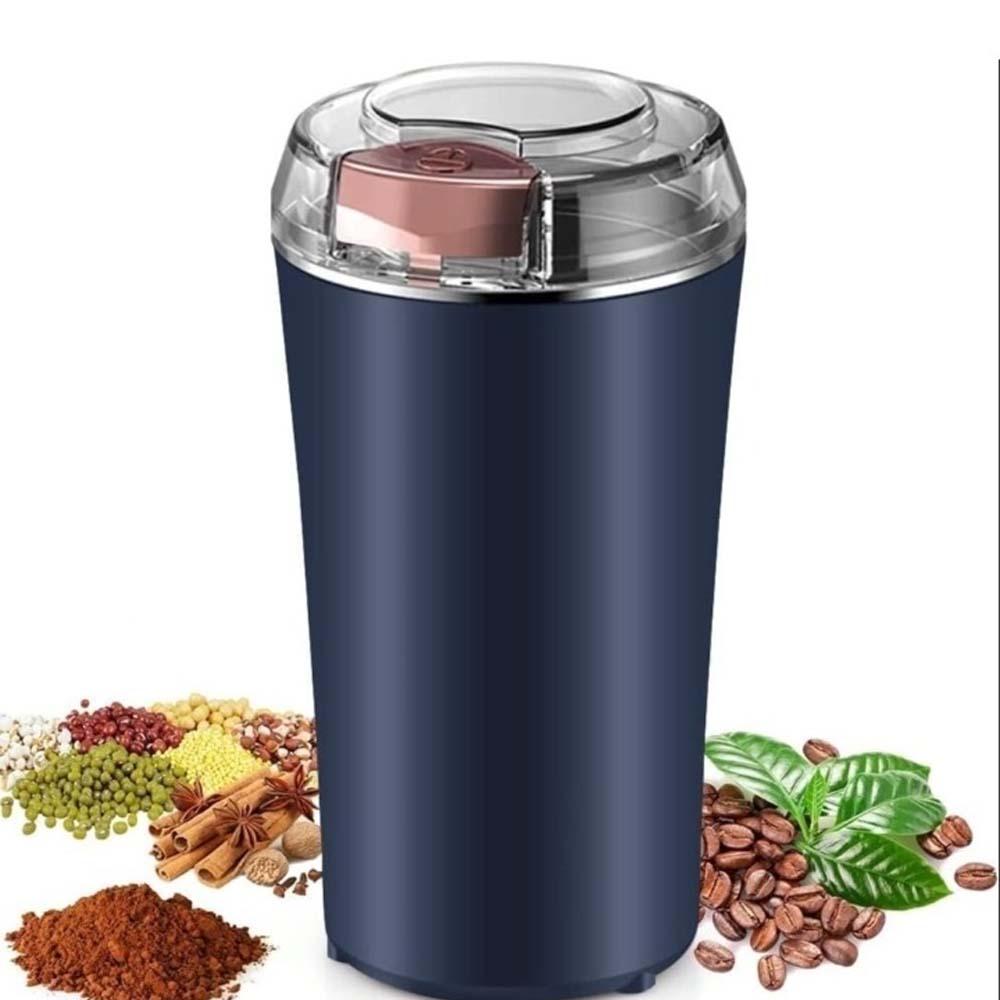Small Stainless Steel Coffee Grinder - Powerful Electric Spice & Coffee Bean Grinder for Home, Compact & Multi-Purpose