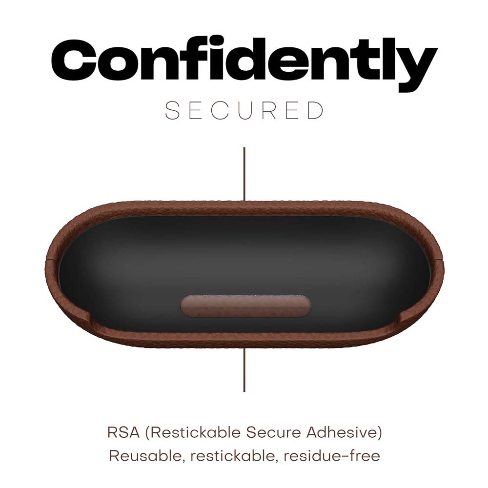 Leather Case for AirPods Pro – Handcrafted Fully-Wrapped Genuine Italian Leather with Pebble Grain Finish, Natural Brown, Premium Protection & Style