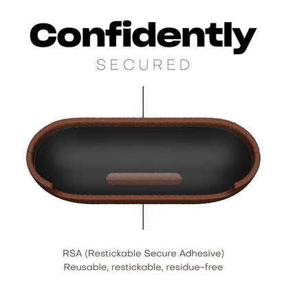 Leather Case for AirPods Pro – Handcrafted Fully-Wrapped Genuine Italian Leather with Pebble Grain Finish, Natural Brown, Premium Protection & Style