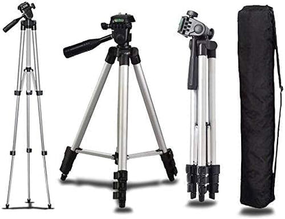 ETH-337: Black and Silver 50-Inch Camera Tripod Stand for Canon EOS Series (1100D, 500D, 550D, 600D)