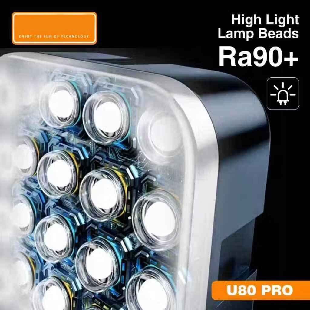 U80 Pro RGB LED Photography Light - 3000K-99000K Color Temp, Magnetic Mount, Rechargeable for Mobile & Camera Videos