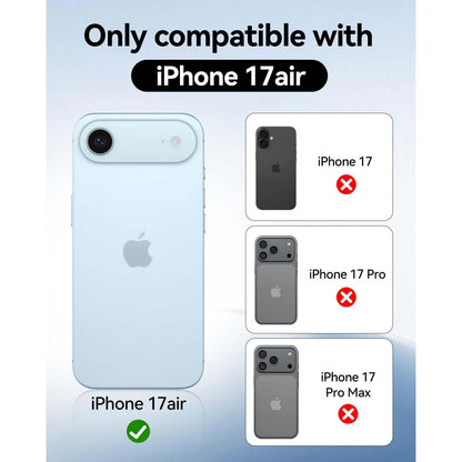 Crystal Clear Case for iPhone 17 Air 6.5" (2025) - Anti-Yellowing Hard Back, Slim Shockproof Bumper, Wireless Charging Compatible