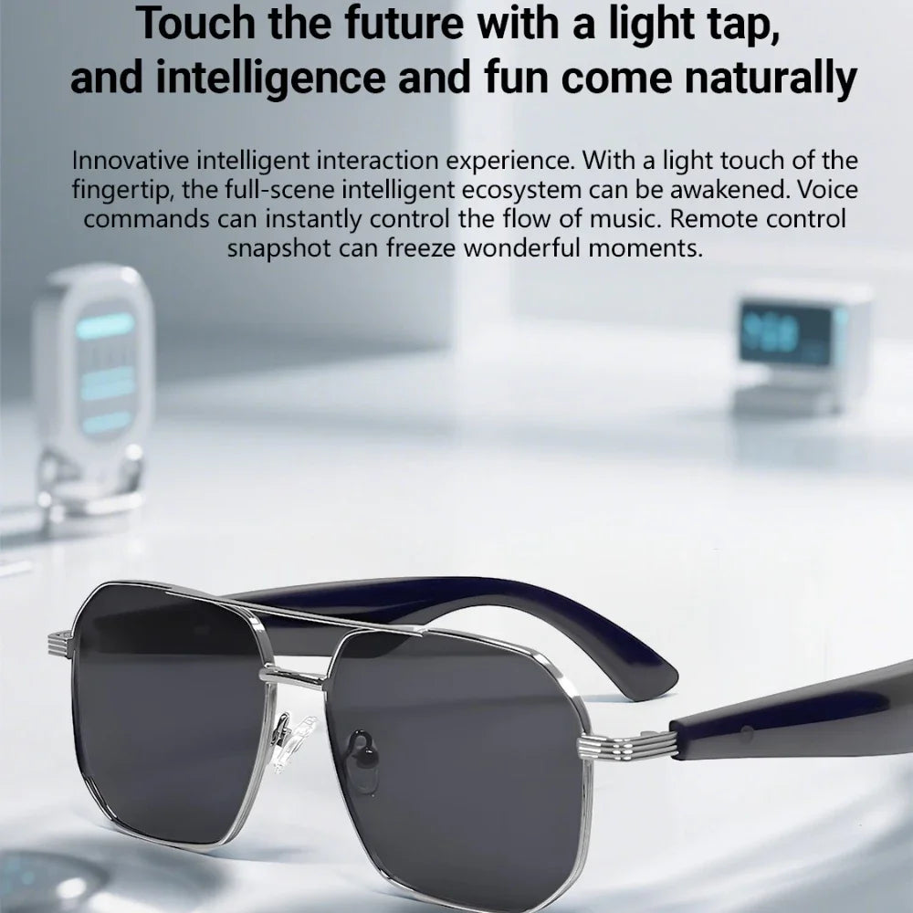 GY500 AI Sports Sunglasses - Wireless Translation, Music & Voice Control, Waterproof for Outdoor Activities