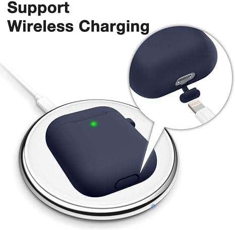 Soft Silicone Protective Case Cover for AirPods 2 & 1 | Front LED Visible | Midnight Blue | Durable and Stylish Protection
