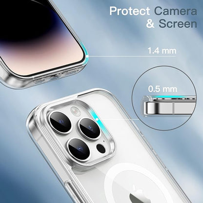 MagSafe Compatible Magnetic Phone Case with Camera Control | Military-Grade Shock Protection for iPhone 14, 14 Plus, 14 Pro, 14 Pro Max – Includes Free Screen Protector