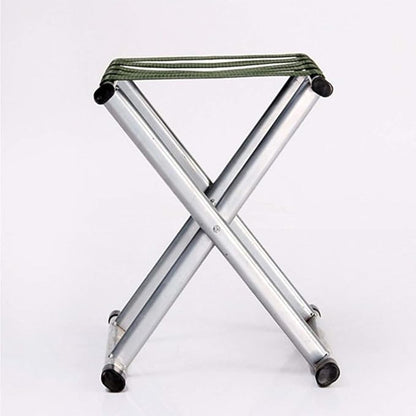 Camping Steel Pipe Folding Chair | Heavy Duty Outdoor Sports Chair with Nylon Ribbon Support