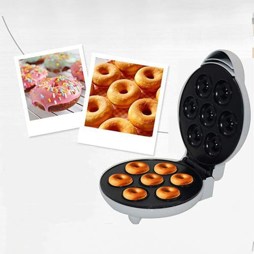 Household Electric Donut Maker - Double-Sided Heating Donut & Bread Machine, Cake Baking Pan, Non-Stick Breakfast Maker Oven for Homemade Donuts, Cakes, and Mini Bread - Easy-to-Use, Compact & Fast Heating, Ideal for Breakfast and Snacks