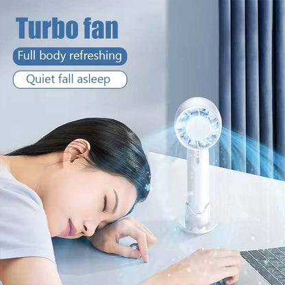 Portable Handheld Turbo Fan - High-Speed Rechargeable Personal Fan with Plastic Body for Travel, Outdoor, Home & Office
