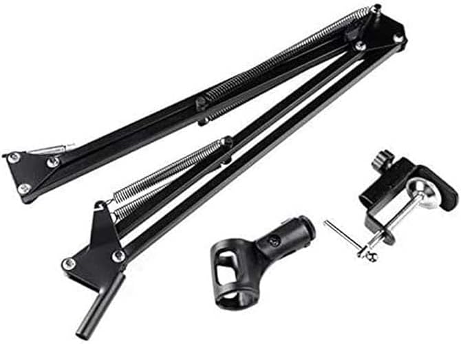 Professional Recording Microphone Stand | Black Suspension Scissor Arm for Dynamic and Condenser Mics | Stable and Adjustable