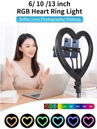 JM26-10 RGB LED Heart-Shaped Ring Light – Elegant and Flexible Lighting for Enhanced Photography and Videography