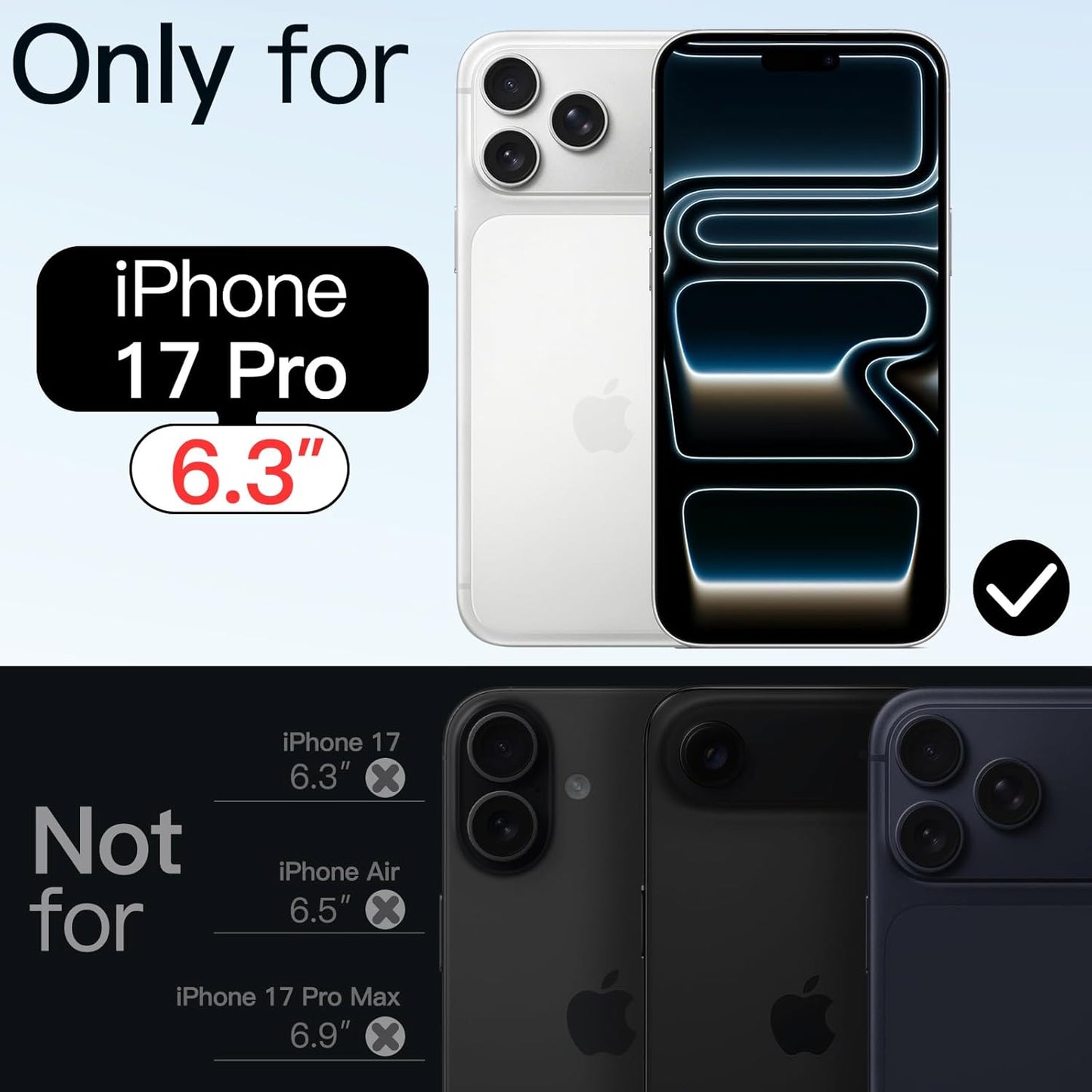 Magnetic Case for iPhone 17 Pro 6.3" - MagSafe Compatible, Shockproof Clear Bumper Cover, Anti-Scratch Back Protection