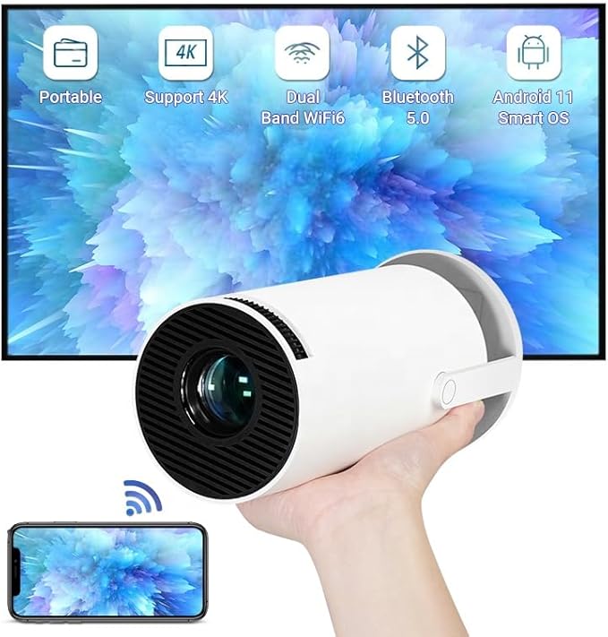 HY300 PRO 4K Projector – Android 11 Dual WiFi | 1080P & 1280x720P HD Home Theater | Ultimate Cinema Experience with High-Resolution Display