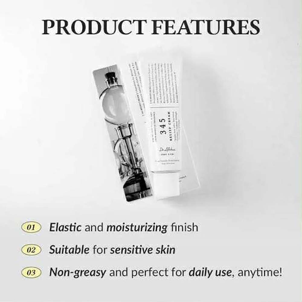 345 Relief Cream - Daily Face Moisturizer with Niacinamide & Panthenol, Soothing Blemish Care, Vegan Korean Skincare, 1.69oz