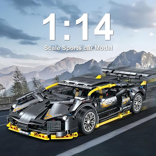 1215-Piece Sports Car Building Blocks | 1:14 Race Car Model Set | STEM Supercar Toy for Boys, Girls & Adults | Collectible Display, Engineering Kit