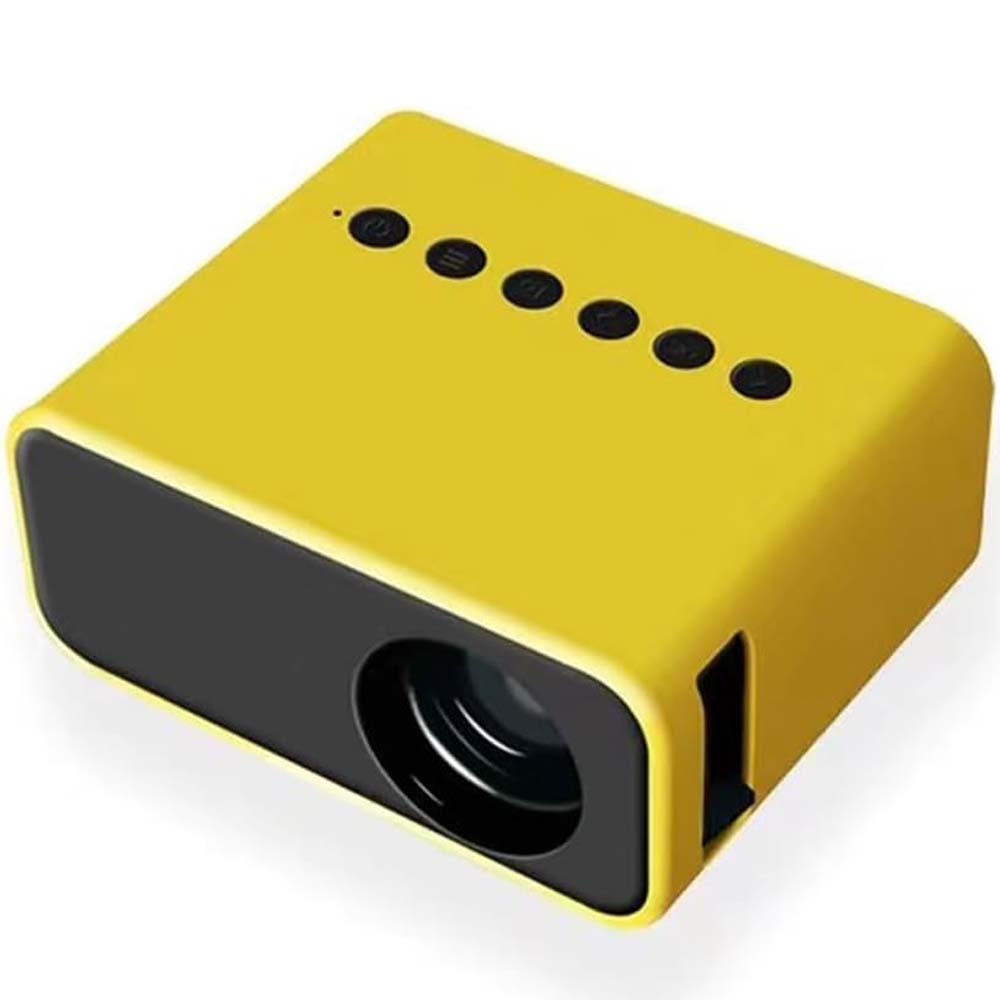 Mini Pocket Projector - HD Portable Movie Projector, Phone Screen Mirroring, Home Entertainment, Compact Yellow Design
