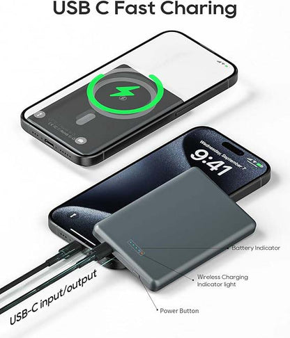 MagSafe External Battery – 5000mAh Magnetic Wireless Fast Charge Portable Charger