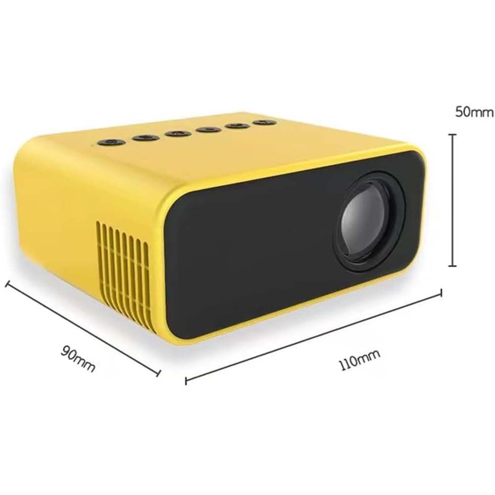 Mini Pocket Projector - HD Portable Movie Projector, Phone Screen Mirroring, Home Entertainment, Compact Yellow Design