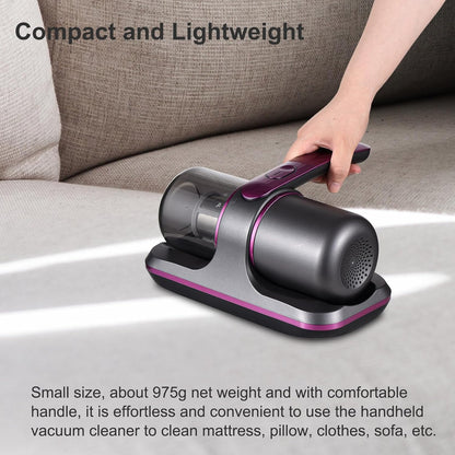 100W Cordless Mattress Vacuum - UV Bed Cleaner with 8000Pa Suction, 2 Speeds & 250ml Dust Cup for Bedding & Clothes