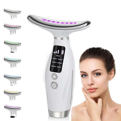 7-Colour LED Light Therapy Facial Massager - Anti-Aging, Skin Tightening & Slimming Wand for Face, Neck & Eyes