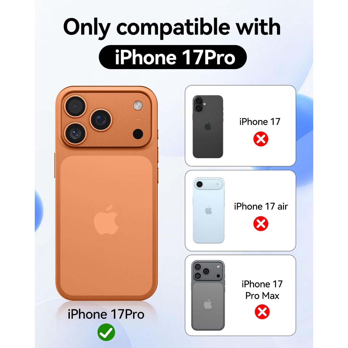 Crystal Clear Case for iPhone 17 Pro 6.3" (2025) - Anti-Yellowing Hard Back, Slim Shockproof Bumper, Wireless Charging Compatible